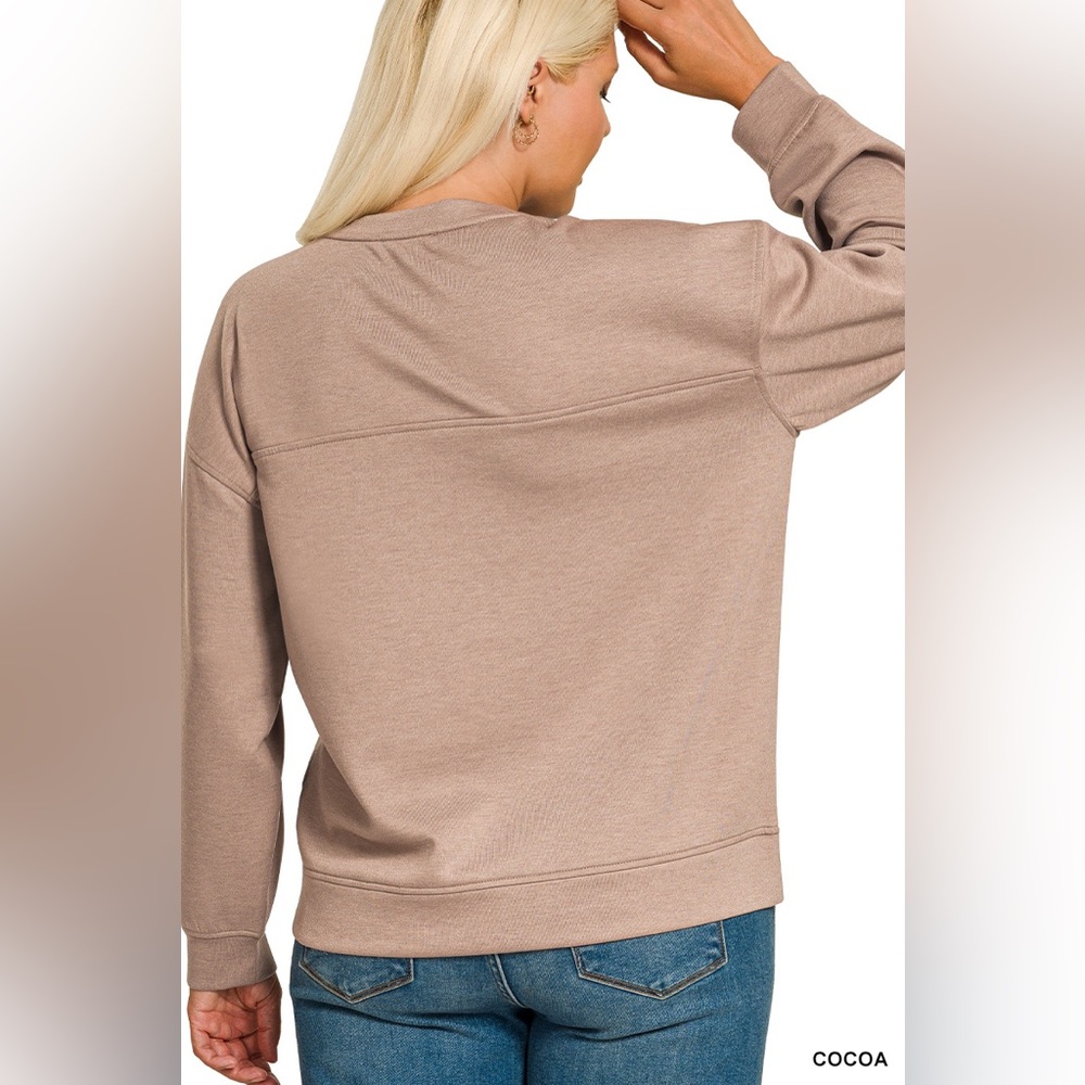 Zenana PLUS SCUBA ROUND-NECK SWEATSHIRTS - Picture 3 of 3